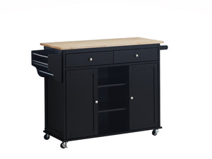 GRADY KITCHEN CART NAT TOP/BK BASE image