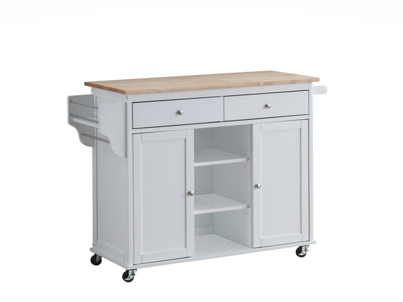 GRADY KITCHEN CART NAT TOP/WH BASE image