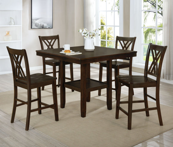 JOSIE 5PC CONT HT TBL/CHAIR D.BROWN image