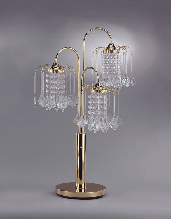 RAIN DROP TABLE LAMP 34 H GOLD image