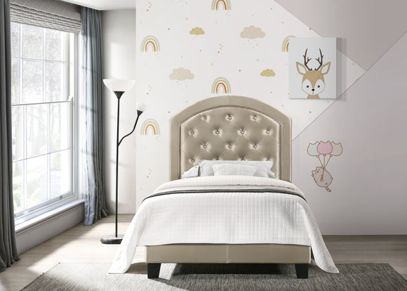 GABY TWIN PLATFORM BED ADJ HB GOLD CROWN MARK image