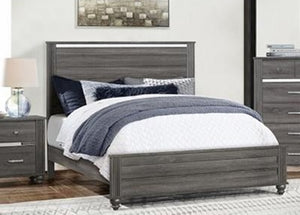 Crown Mark Gaston King Panel Bed in Grey image