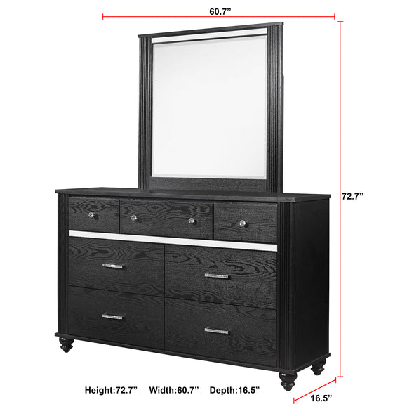 GASTON BEDROOM MIRROR BLACK image