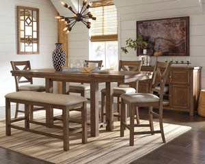 Moriville Signature Design 7-Piece Counter Height Dining Room Package image