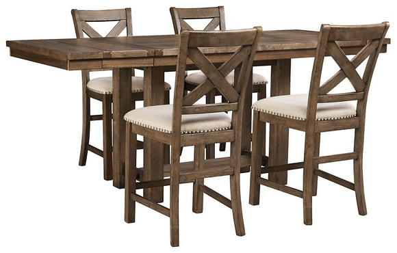 Moriville Signature Design 5-Piece Counter Height Dining Room Set image
