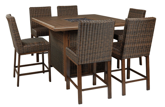 Paradise Trail Signature Design 7-Piece Outdoor Bar Table Set image