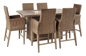 Beachcroft Signature Design 7-Piece Outdoor Bar Table Set image