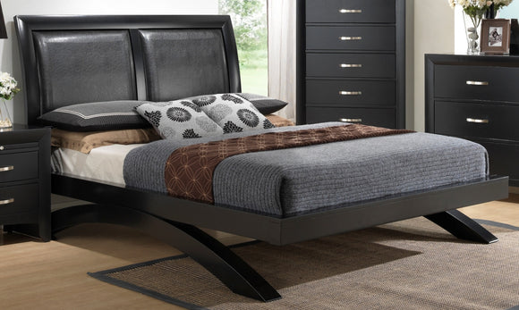 Crown Mark Furniture Galinda Queen Base and Rails ONLY in Black image